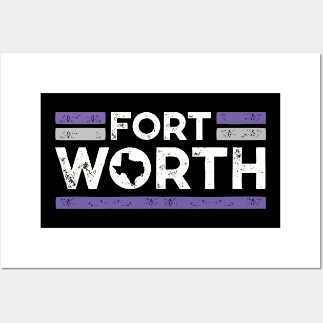 Retro Fort Worth Texas // Vintage Ft Worth DFW Hometown Texas Pride Wall Art by SLAG_Creative